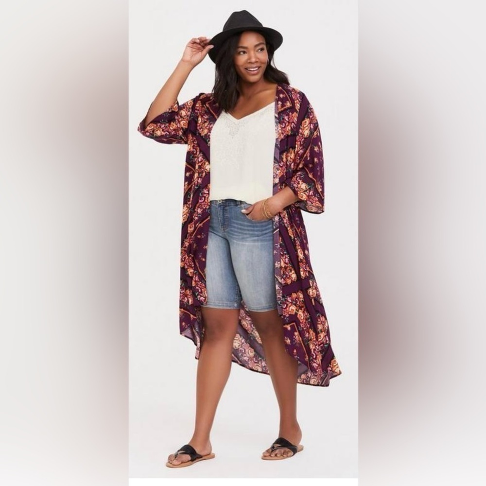Torrid size 00 Georgette Kimono longline over sized